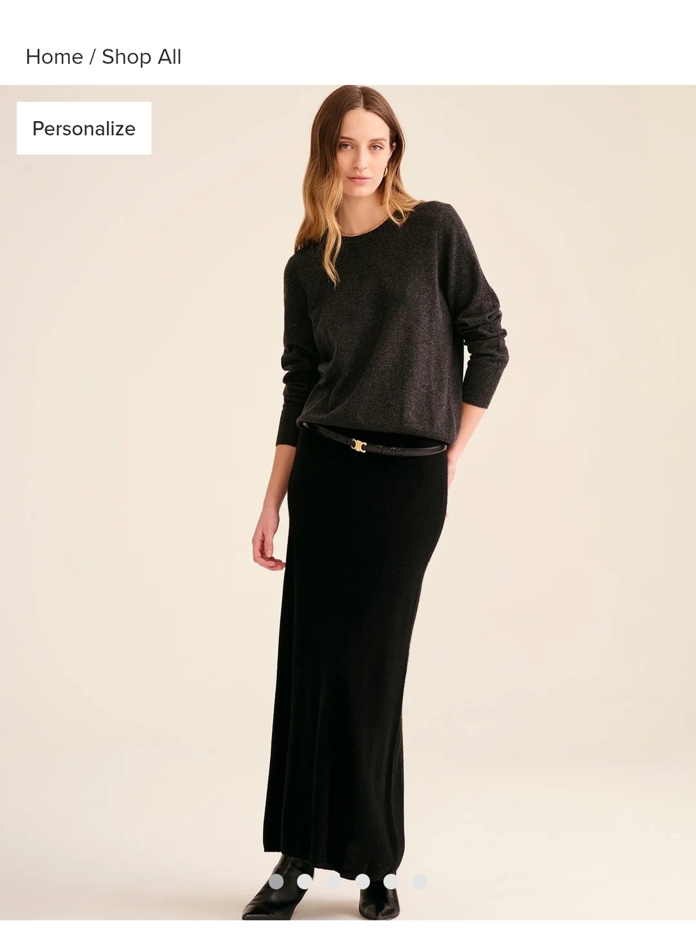 NAADAM Cashmere Sweater Charcoal Gray